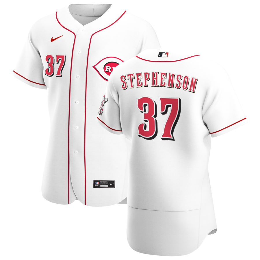 Cincinnati Reds 37 Tyler Stephenson Men Nike White Home 2020 Authentic Player MLB Jersey